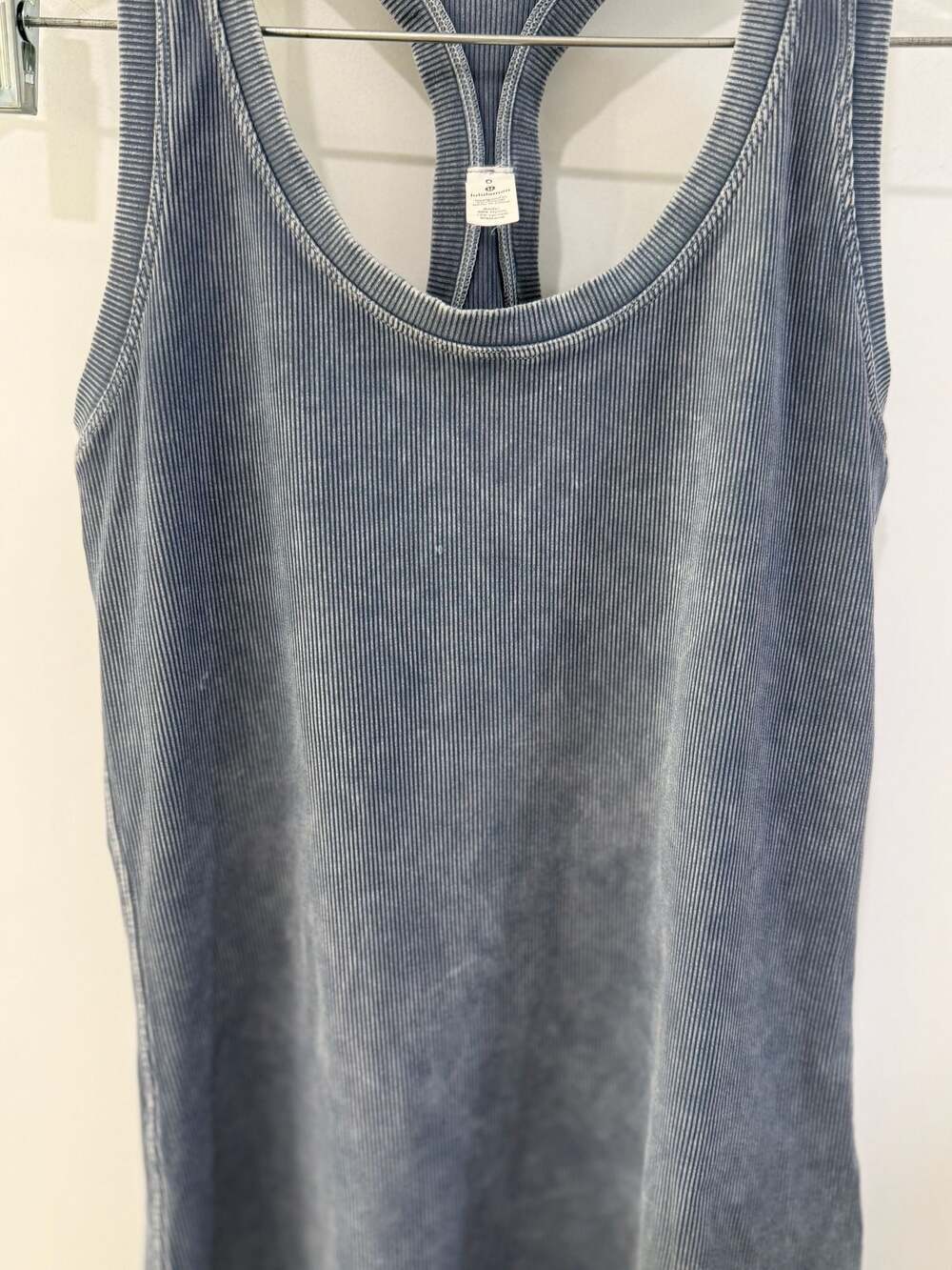 Lululemon Cool Racerback Tank Top Ribbed Washed Blue Size 6 - Picture 3 of 7